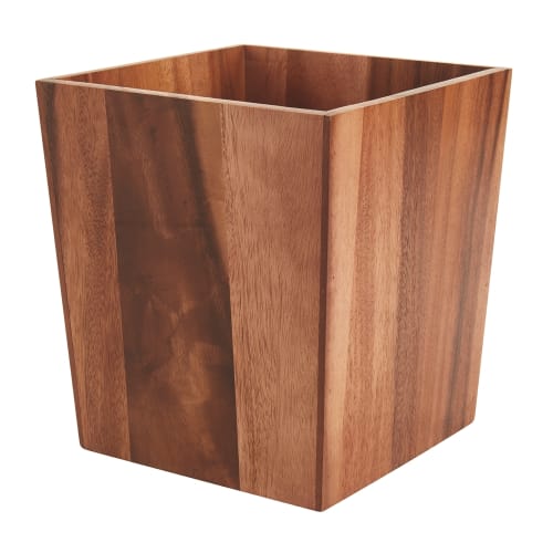 Wescon Wood Essentials Collection 8 Quart Wastebasket, Acacia